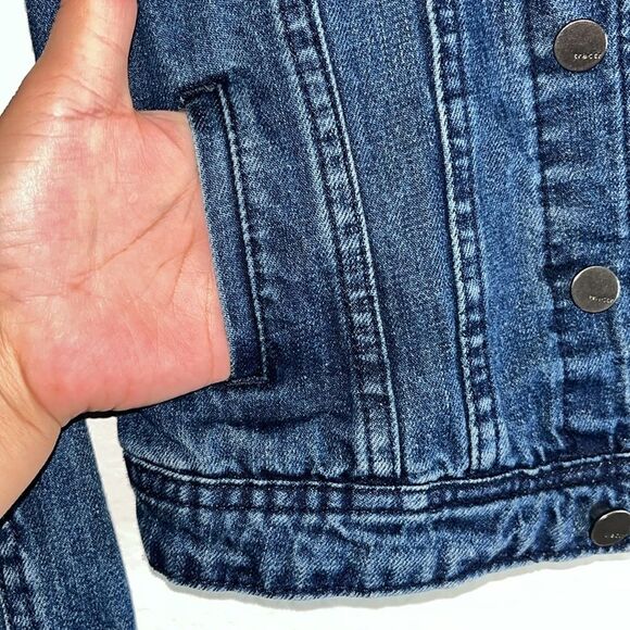 Tractr Girl Basic Denim Jacket in Indigo Sz Small - Picture 8 of 9